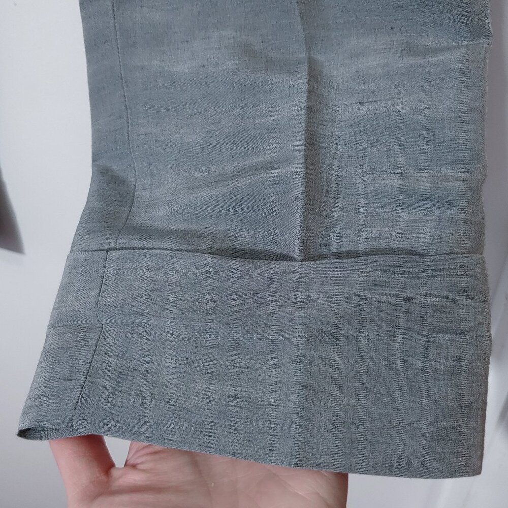 Vintage WORTH Silk Pants Ice Blue Corporate Luxury Classic Taper Leg Trousers - Picture 7 of 7